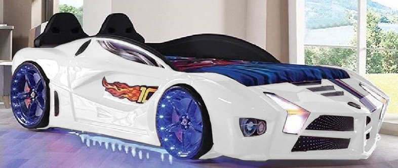 lit voiture enfant concept car neo led avec bruitages pas cher