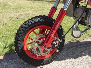 MINI MOTO CROSS Jantes laqu&eacute;es fourche en aluminium