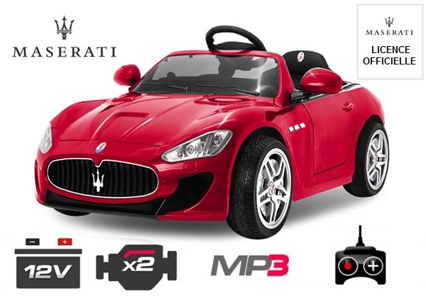 maserati voiture electrique 2 moteurs 35w 12 volts avec licence officielle