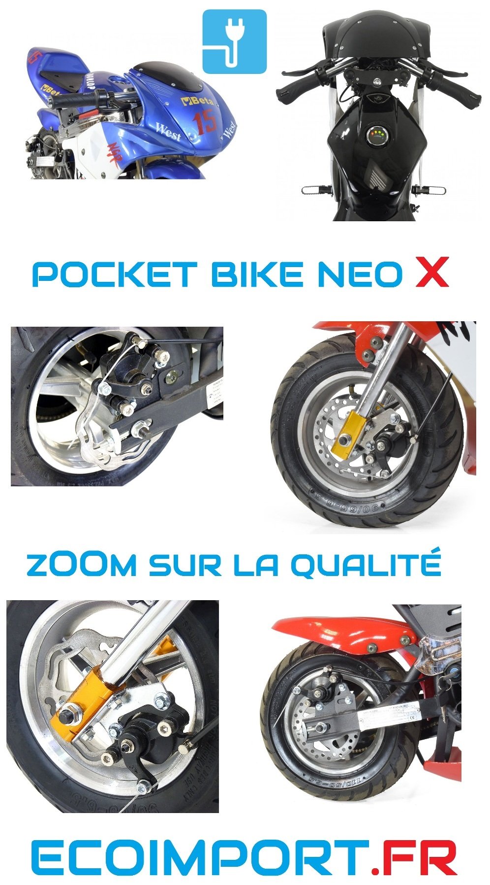 pocket bike neo x moteur electrique 350w