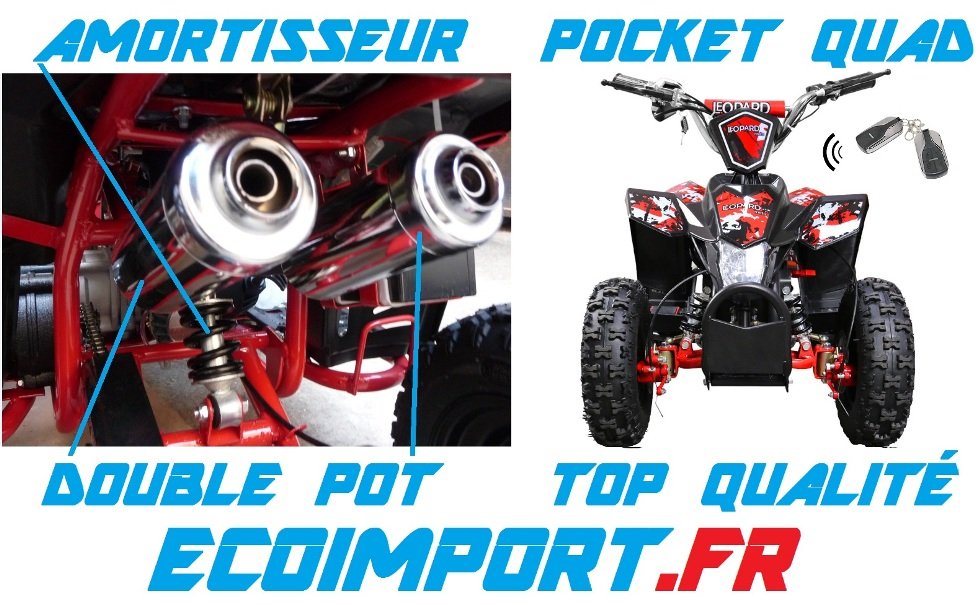 pocket quad enfant avec amortisseur double pot d echappement