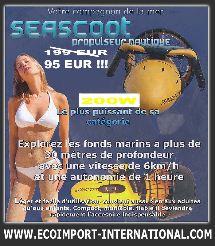 SEASCOOTER 250W Propulseur des mers plongée sous marine